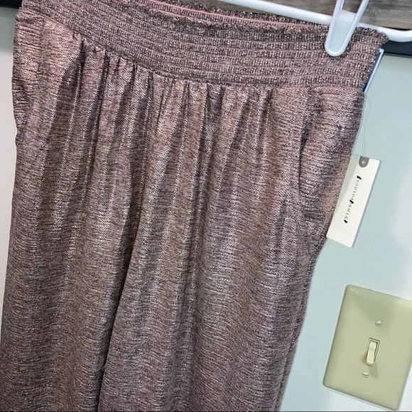 Anthropologie Pink Rose Metallic Shimmer Jogger Trouser Pants NWT - Picture 11 of 16